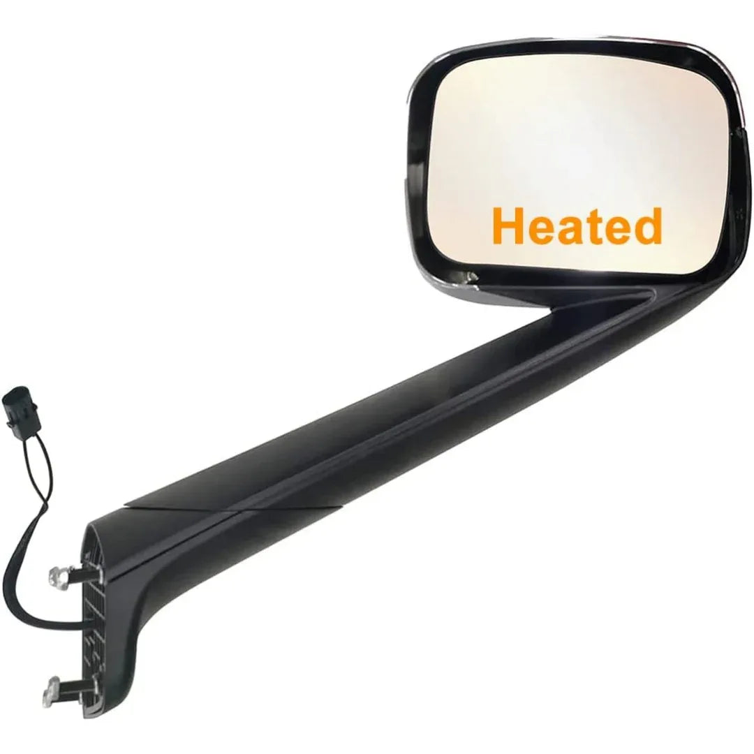 Freightliner- New Cascadia Hood Mirror Assembly Electroplated With Heating - THE MILE MAKER DRIVER SHOP
