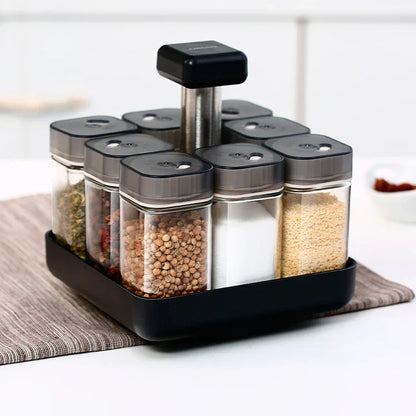 Spice Jar Glass Organizer Pepper Seasoning Container Kitchen - THE MILE MAKER DRIVER SHOP