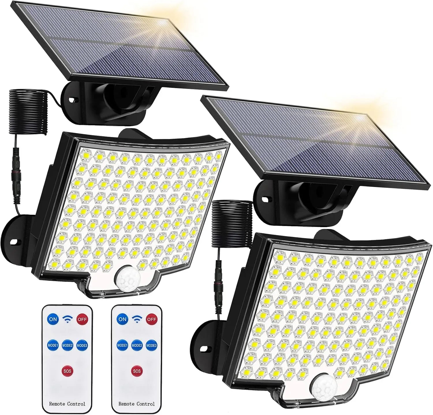 2PCS Solar Lights Outdooor 4 Modes 106LED Solar Security Lights Waterproof Solar Motion Light - THE MILE MAKER DRIVER SHOP
