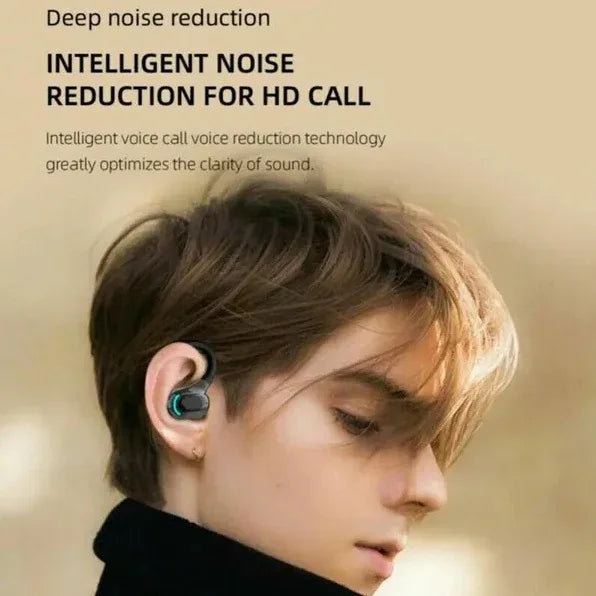 New Bluetooth 5.1 Headset Wireless Earbuds Earphones Stereo Headphones Ear Hook - THE MILE MAKER DRIVER SHOP