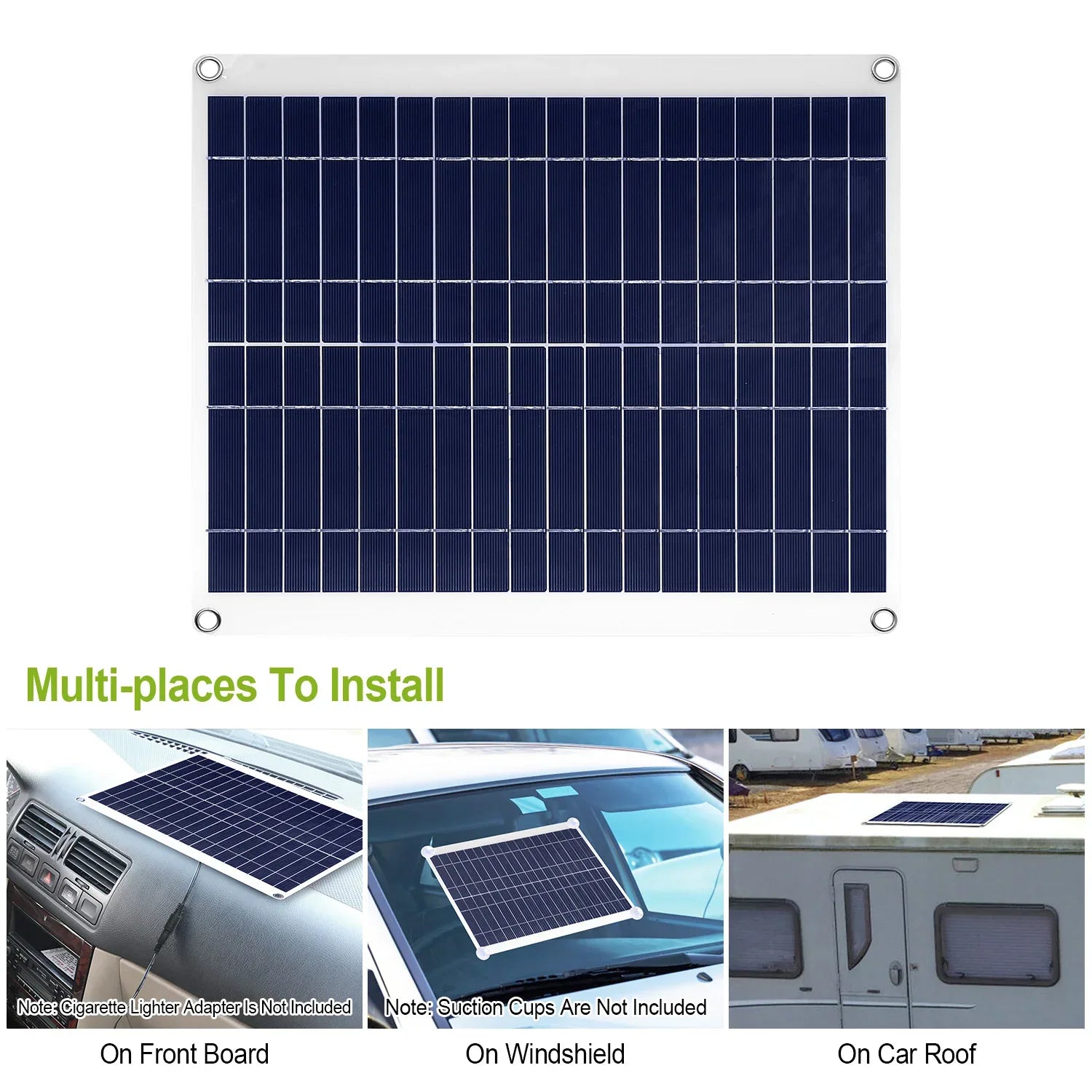 1Pc Outdoor Solar Panel 12V 25W Car Battery Charger IP68 Waterproof With 3.0A Dual USB Charging Clip Line For RV Car Boat - THE MILE MAKER DRIVER SHOP