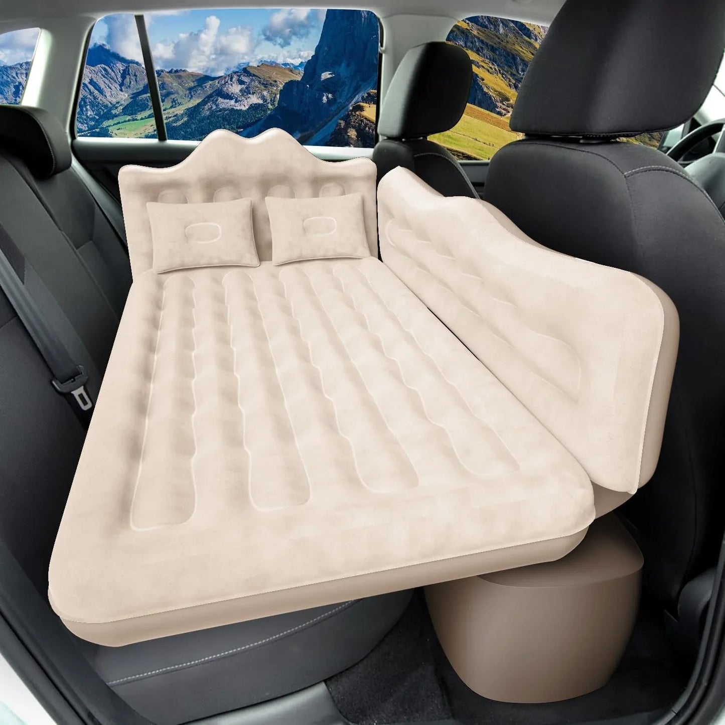 Car Air Mattress, Inflatable SUV Truck Air Mattress Back Seat Camping Bed Thickened Car Sleeping Pad For Travel, Car Bed SUV Mattress With 2 Pillows - THE MILE MAKER DRIVER SHOP