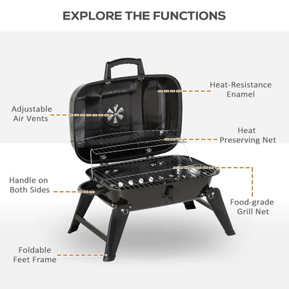 14" Portable Charcoal Grill - THE MILE MAKER DRIVER SHOP