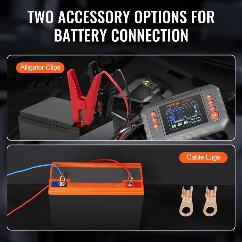 VEVOR Smart Battery Charger, 20-Amp, Lithium LiFePO4 Lead-Acid AGM Gel SLA Car Battery Charger With LCD Display, Trickle Charger Maintainer Desulfator For Boat Motorcycle Lawn Mower Deep Cycle - THE MILE MAKER DRIVER SHOP