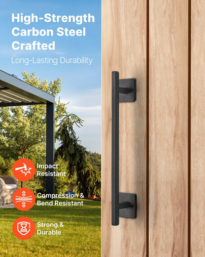 4Pcs Barn Door Handles 12.6 In Rustic Heavy Duty Carbon Steel Garden Gate Pulls - THE MILE MAKER DRIVER SHOP