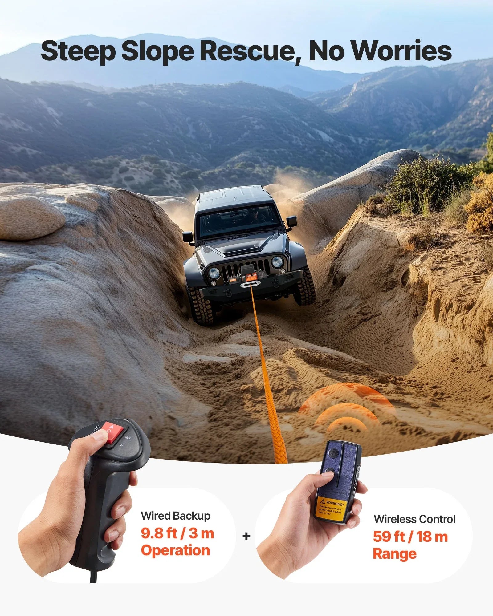 Electric Winch Truck 13,500 Lb Synthetic Rope Waterproof Remote Control - THE MILE MAKER DRIVER SHOP