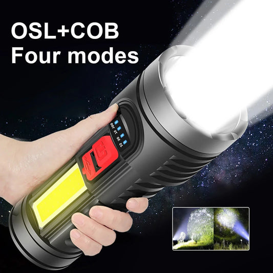 LED Flashlight Torch Rechargeable Work Light Built-in Battery - THE MILE MAKER DRIVER SHOP
