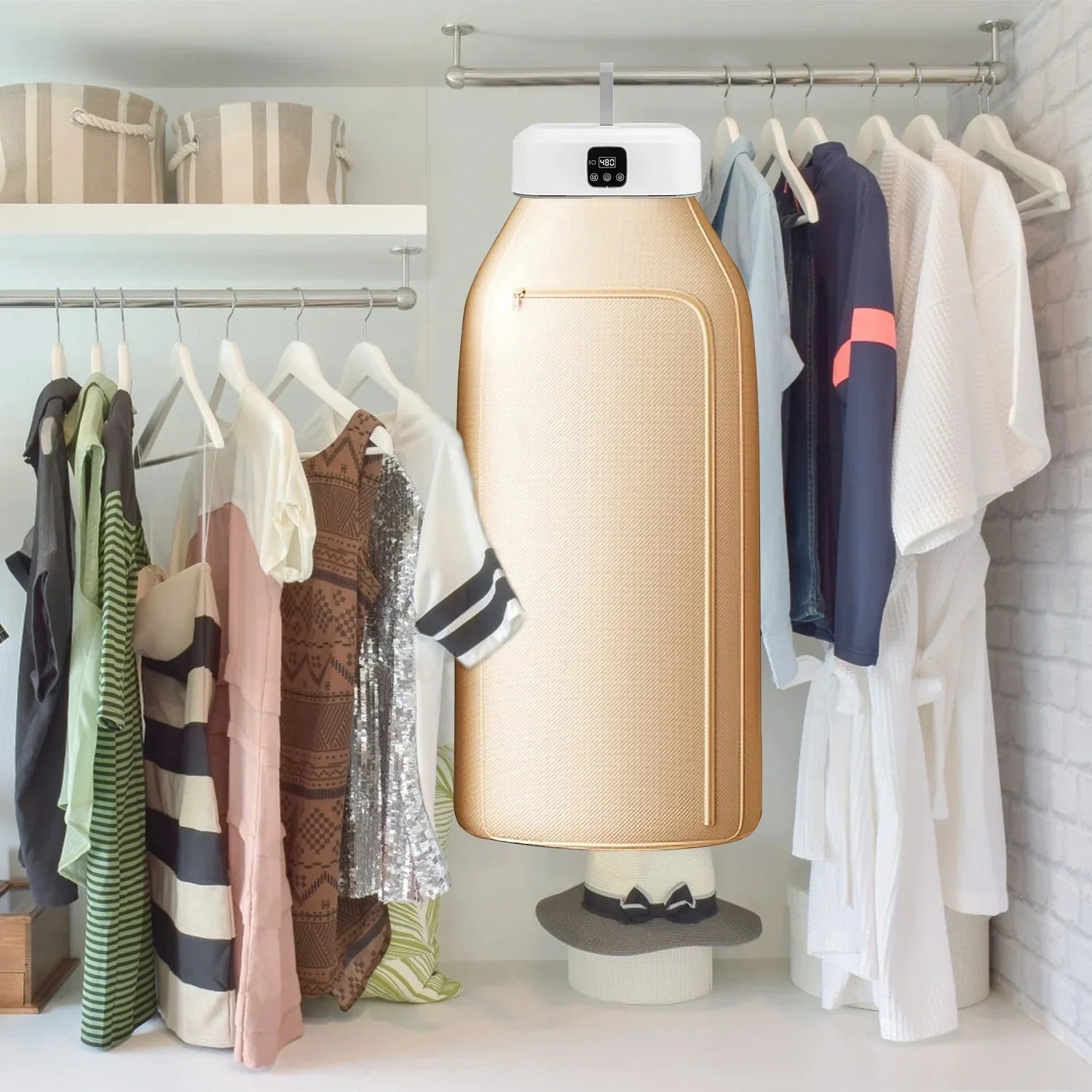 1Pc Portable Clothes Dryer Mini Dryer Foldable Dryer Machine With Timer UV Sterilization 2 Drying Modes Remote Control For Apartment Dorm RV Travel Home - THE MILE MAKER DRIVER SHOP