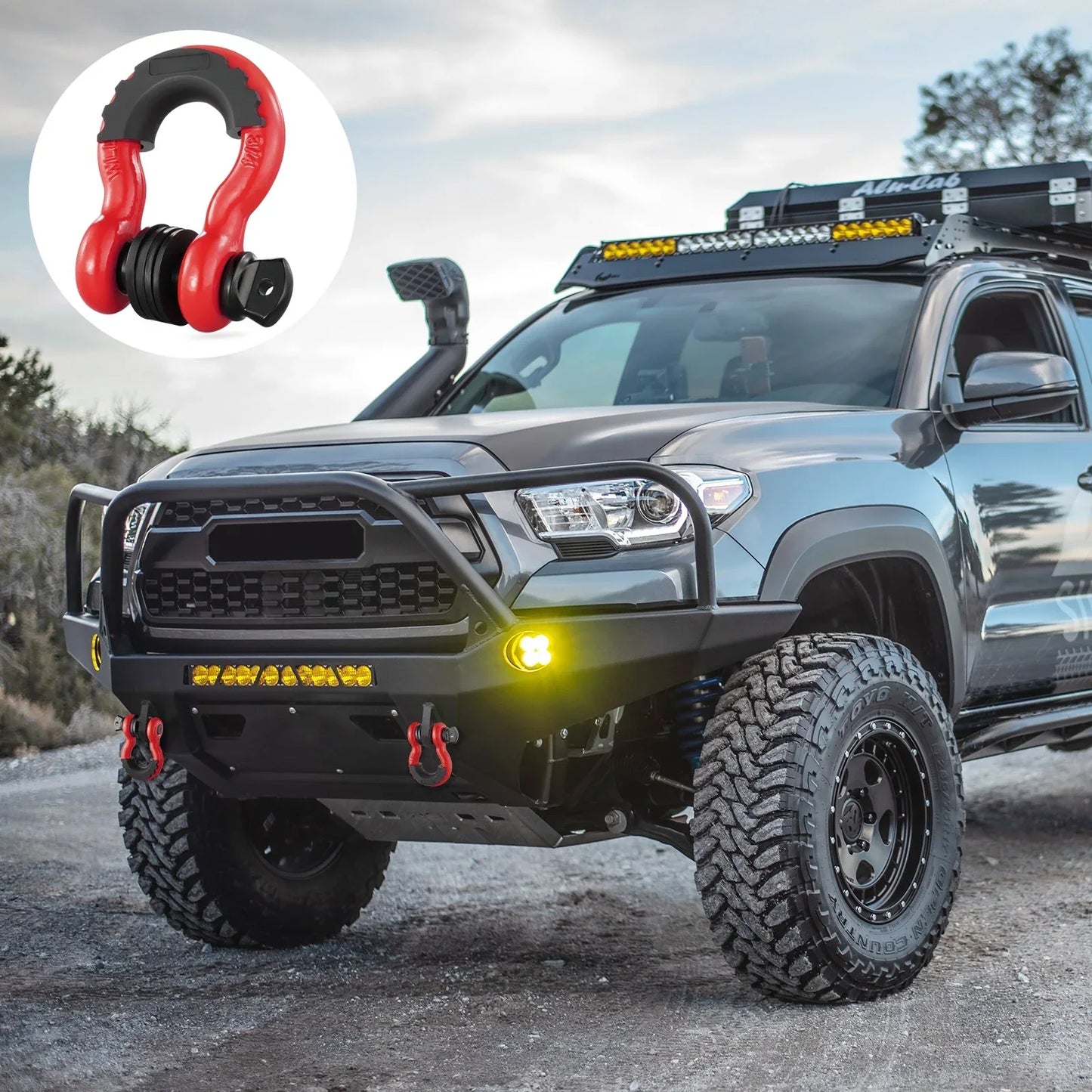 3/4" D-Ring Shackle, 2 Pack Alloy Steel Shackles 62832 Lbs (28.5 Ton) Break Strength With 7/8" Screw Pin, Isolators & Washers, Heavy Duty Off Road Vehicle Recovery Shackle For Jeep Truck, Red - THE MILE MAKER DRIVER SHOP