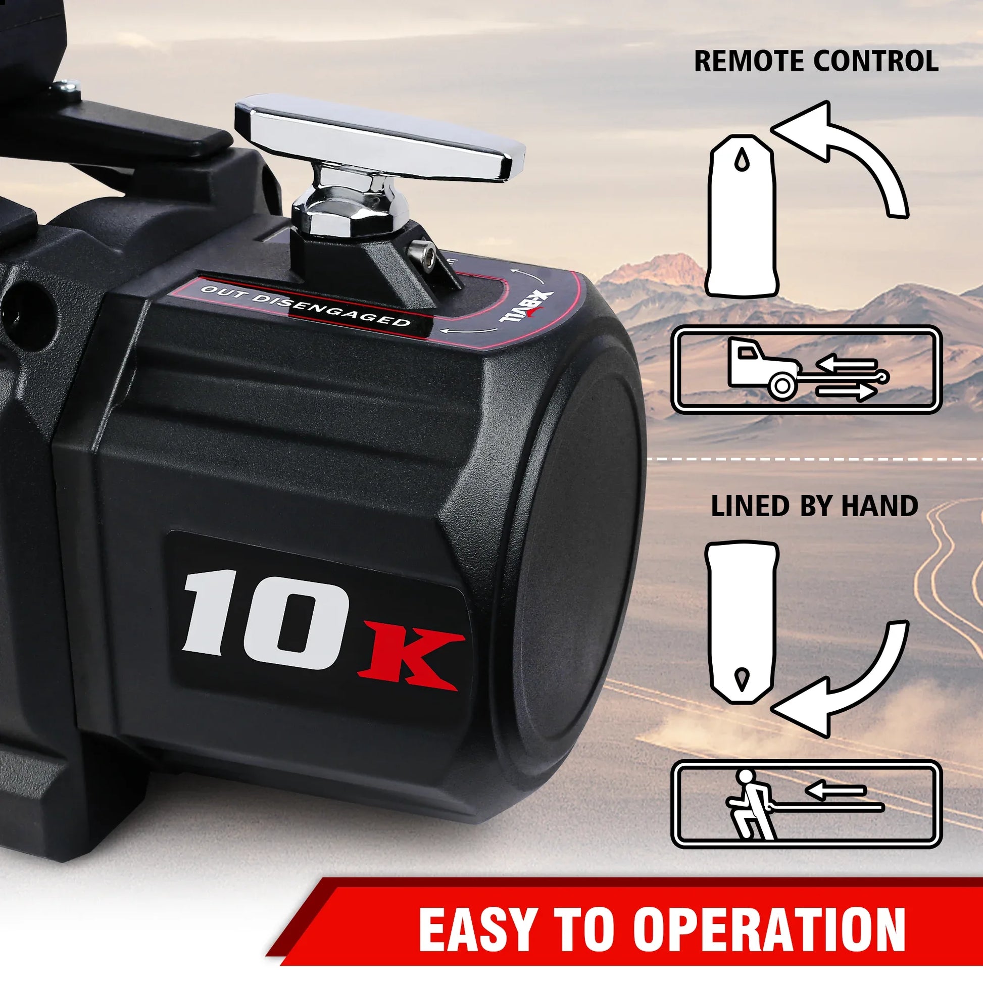X-BULL Winch - 10000 Lbs BJ Load Capacity Electric Winch Kit - 12V Synthetic Rope Winch, Waterproof IP67 Electric Winch With Rope Fairlead With Wireless Handheld Remote Control And Wired Control Recov - THE MILE MAKER DRIVER SHOP