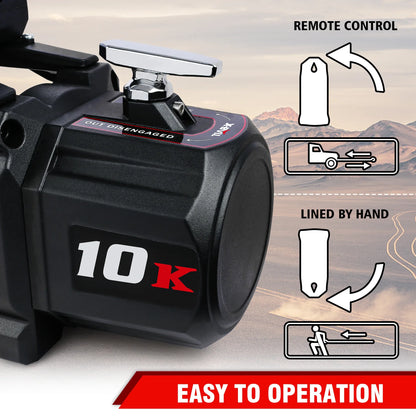 X-BULL Winch - 10000 Lbs BJ Load Capacity Electric Winch Kit - 12V Synthetic Rope Winch, Waterproof IP67 Electric Winch With Rope Fairlead With Wireless Handheld Remote Control And Wired Control Recov - THE MILE MAKER DRIVER SHOP