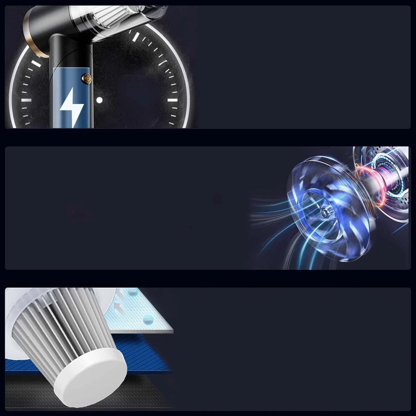 Vacuum Cleaner And Air Duster For Cars, Homes, Offices And Pets, High-power, Multi-nozzle Handheld Car Vacuum Cleaner. - THE MILE MAKER DRIVER SHOP