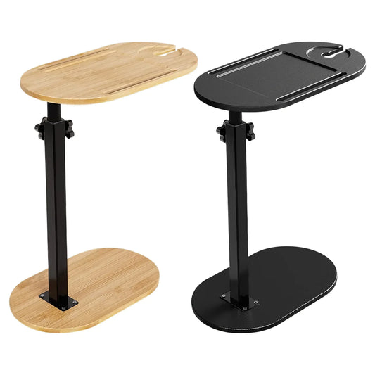 1Pc C-Shaped Bathtub Tray Table With Adjustable Height 360Degree Rotatable Desktop Freestanding Bath Caddy Against Wall Couch Bed Sofa Side Table - THE MILE MAKER DRIVER SHOP