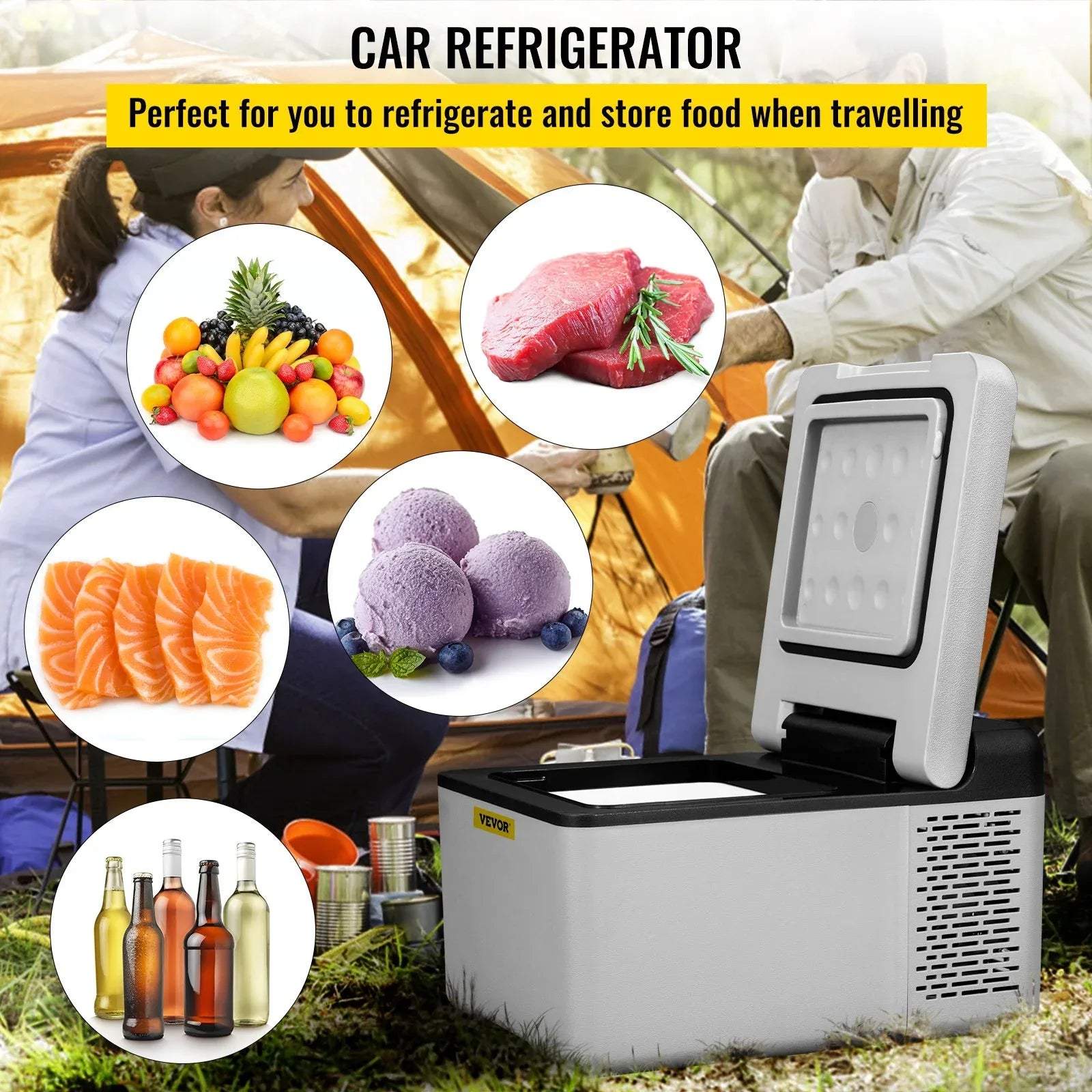 12 Volt Refrigerator 10 Qt, Portable Mini Freezer (-4℉~68℉) W/APP Control Car Compressor Fridge Cooler 12V/24V DC And 110-220V AC For Camping, Road Trip, Travel, Outdoor And Home - THE MILE MAKER DRIVER SHOP