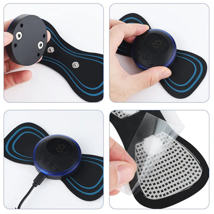 Mini Massager With 5 Pads Portable Electric Muscle Stimulator - Deep Tissue Management Device - Pulse Therapy For Back Shoulder Neck Leg - THE MILE MAKER DRIVER SHOP