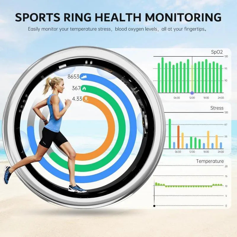 2025 New Silver Edge Diamond Smart Ring Fitness Tracker - THE MILE MAKER DRIVER SHOP