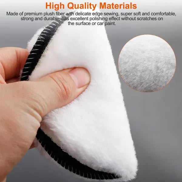 4Pcs 6in Buffing Polishing Pads Car Plush Buffing Waxing Wheels Mop Set With M14 Drill Screw For Car Polisher Drill Adapter - THE MILE MAKER DRIVER SHOP