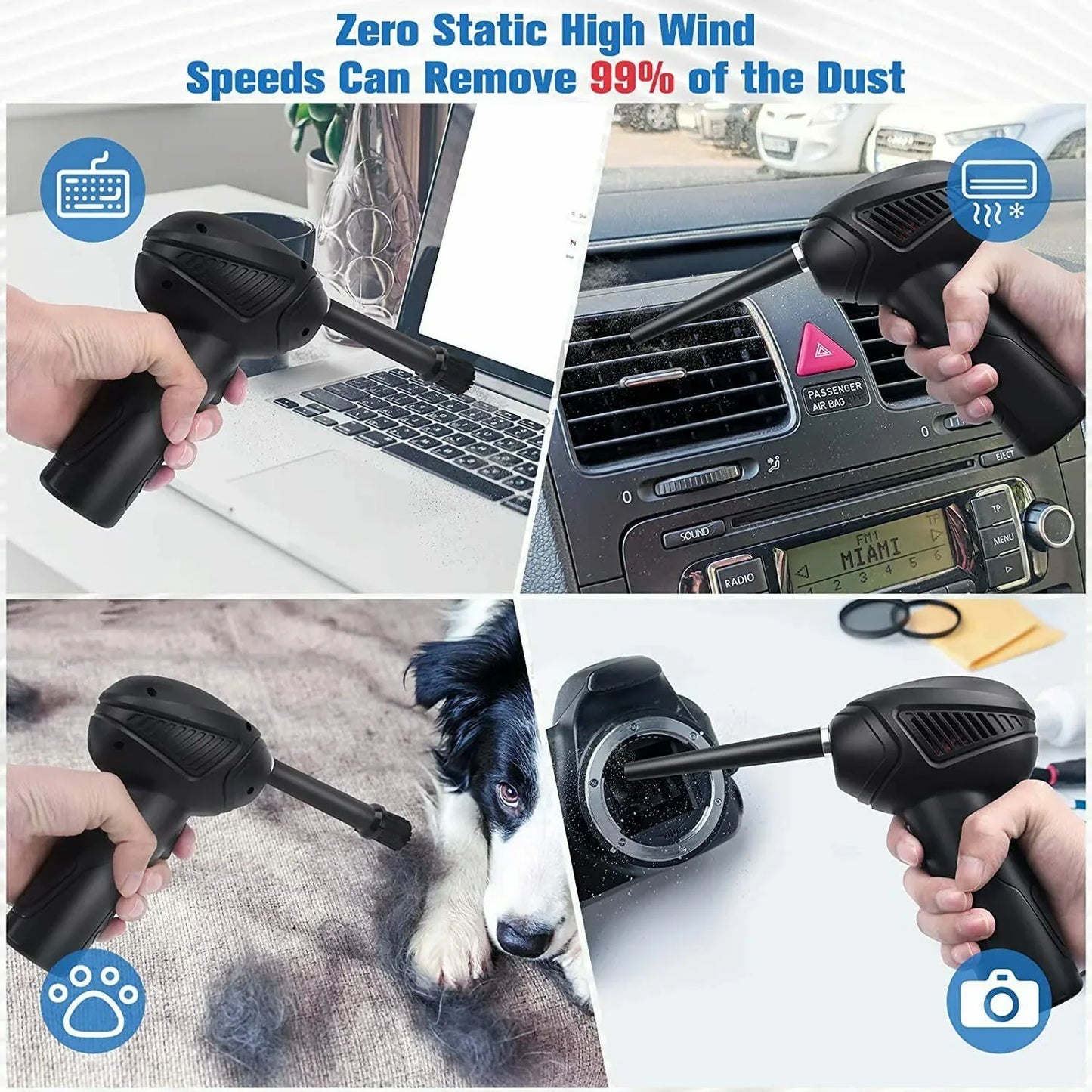 Rechargeable Air Duster Electric Cleaner Cleaning Blower For Car-PC-Keyboard-Pet - THE MILE MAKER DRIVER SHOP