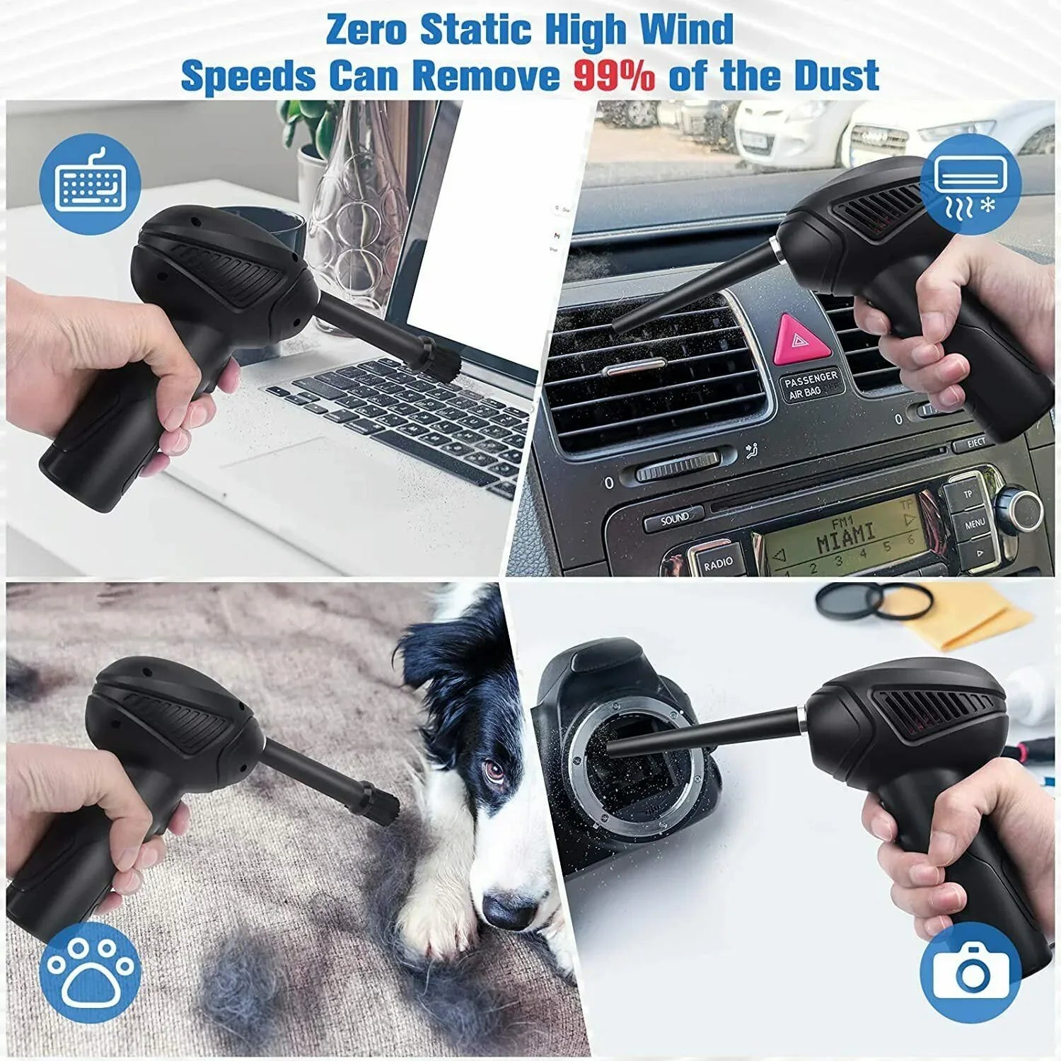 Rechargeable Air Duster Electric Cleaner Cleaning Blower For Car-PC-Keyboard-Pet - THE MILE MAKER DRIVER SHOP