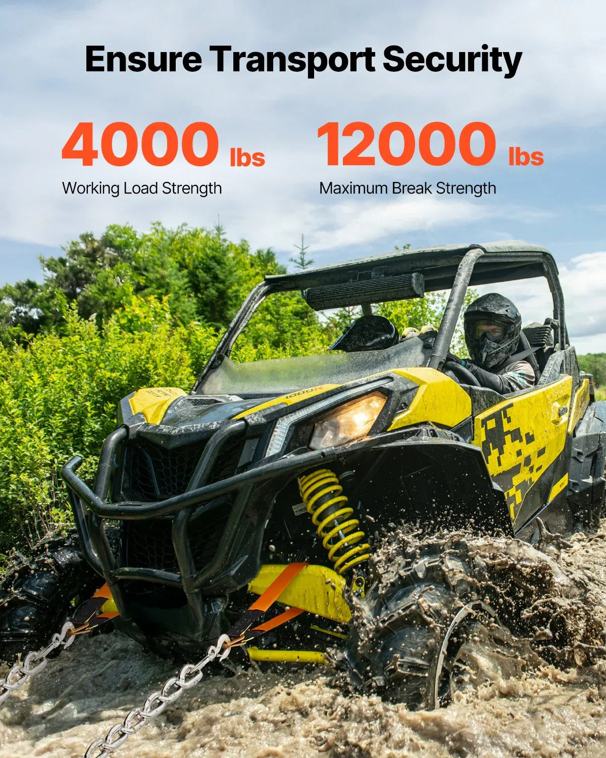 Axle Straps Axle Tie Down Straps D Ring 2 In X 3.2 Ft For Trailer Truck - THE MILE MAKER DRIVER SHOP