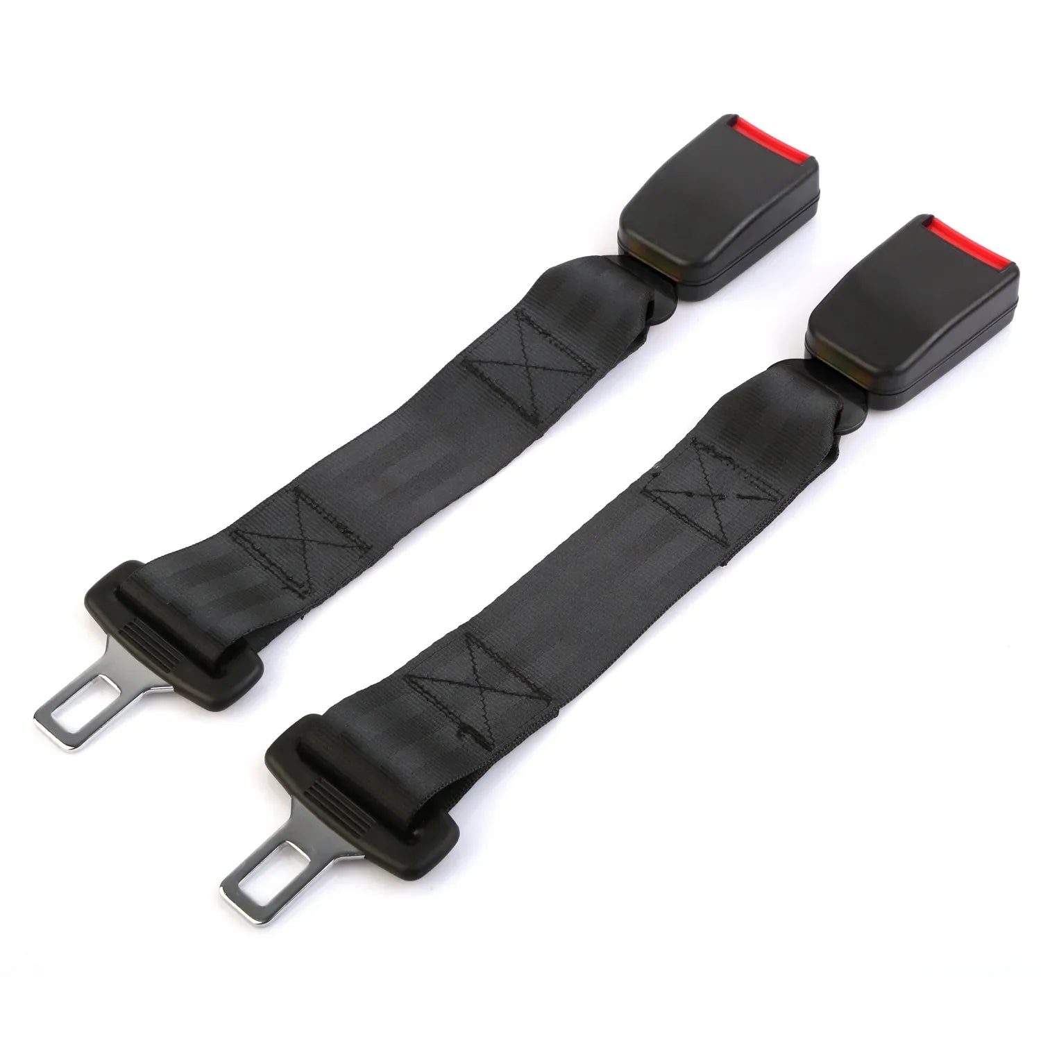 2Pcs Car Seat Belt Extender 14.37in Buckle Tongue Webbing Extension Safety Belt Auto Belt Clip Lengthening - THE MILE MAKER DRIVER SHOP