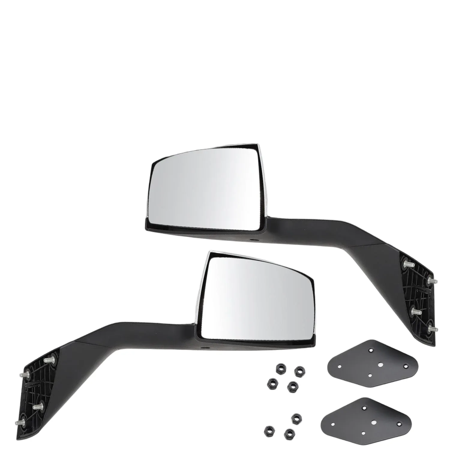Chrome Hood Mirror Pair Side Assembly Driver Left Side And Passenger Right Side Hood Mirrors For VOLVO VNL, Suitable For Suitable For Volvo VNL 2000-2015 - THE MILE MAKER DRIVER SHOP