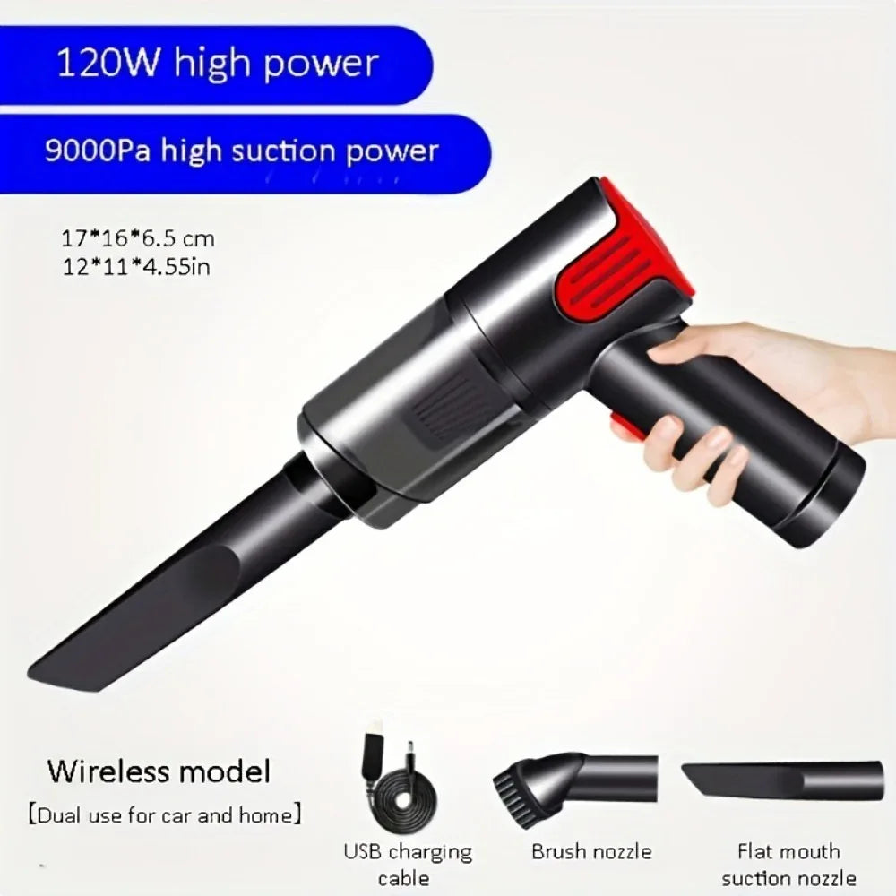 Wireless-red Car Vacuum Cleaner Wireless Usb Charging Car Vacuum Cleaner Home Handheld Mini Desktop Vacuum Cleaner Portable - THE MILE MAKER DRIVER SHOP