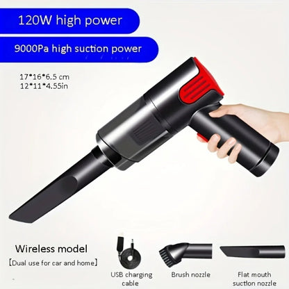 Wireless-red Car Vacuum Cleaner Wireless Usb Charging Car Vacuum Cleaner Home Handheld Mini Desktop Vacuum Cleaner Portable - THE MILE MAKER DRIVER SHOP