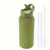 40 Oz Stainless Steel Sports Water Bottle With Straw Insulation, With 3 Lids ,straw Lid, Water Cup Lid,Please Note That This Product Is Shipped By Yourself For The Average Shipping Cost - THE MILE MAKER DRIVER SHOP