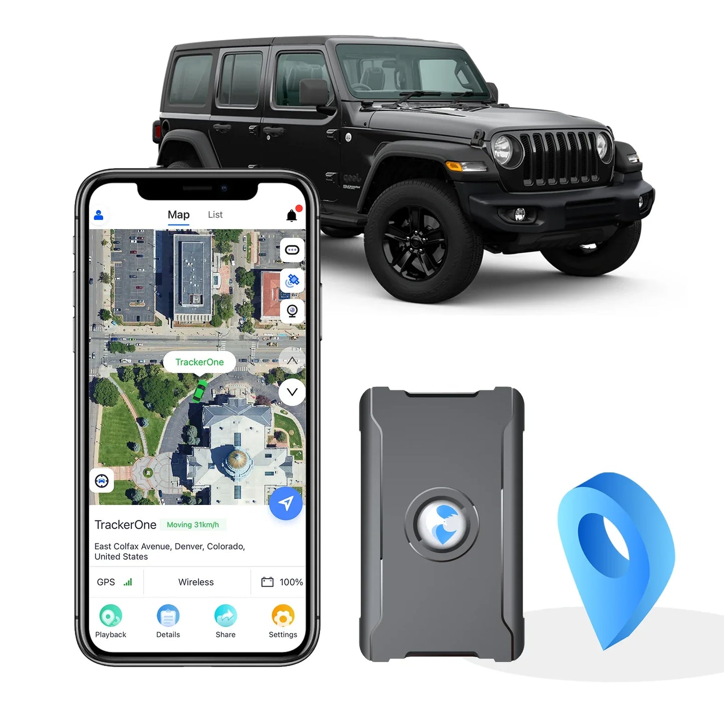 Anti-Theft Hidden GPS Tracker With Remote Control Real-Time Vehicle Tracker For Car, Truck, Motorcycle & Luggage, Subscription Required - THE MILE MAKER DRIVER SHOP