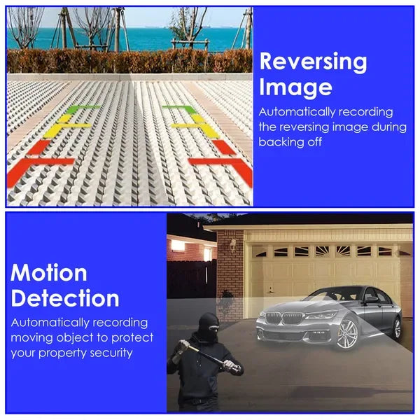 WiFi FHD 1080P Car Dash Cam 3 Channels Front Rear Inside Dash Camera With Loop Recording Reversing Visual 170° Wide Angle 64G Card Included - THE MILE MAKER DRIVER SHOP