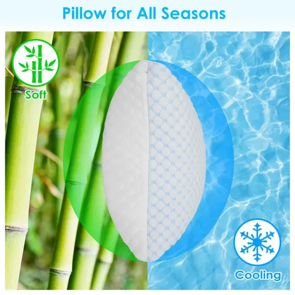 1Pc Shredded Memory Foam Pillow Adjustable Cool Pillow With Extra Filling Machine Washable Cover For Side Back Stomach Sleepers - THE MILE MAKER DRIVER SHOP