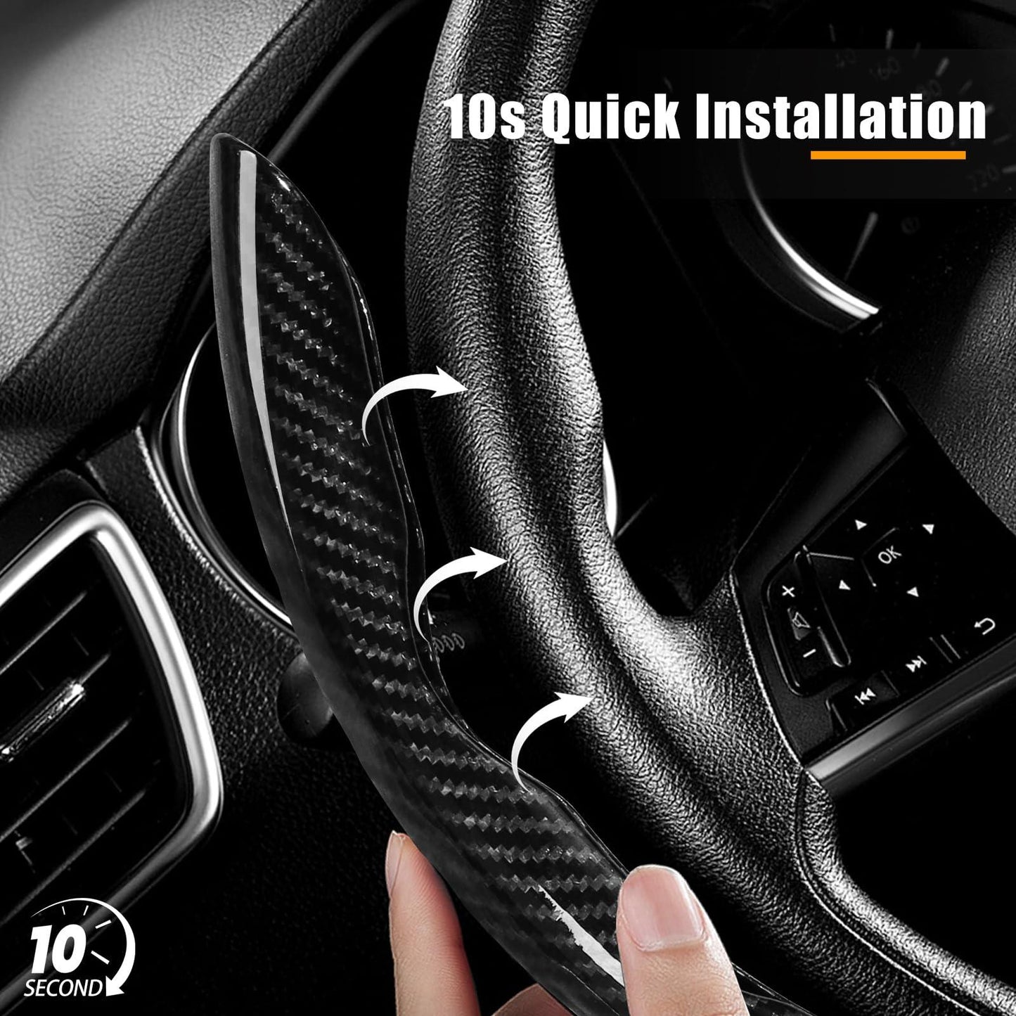7-Car Steering Wheel Cover-Black - THE MILE MAKER DRIVER SHOP