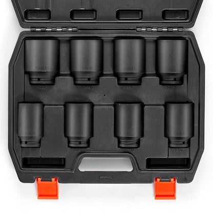 Axle Nut Impact Socket Set Drive Deep 12-Point 8PCS Metric Nut Socket - THE MILE MAKER DRIVER SHOP