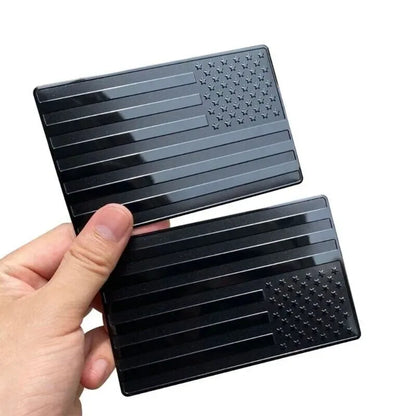 2PCS Metal USA Flag Sticker American Car Truck Decal Emblem Black - THE MILE MAKER DRIVER SHOP