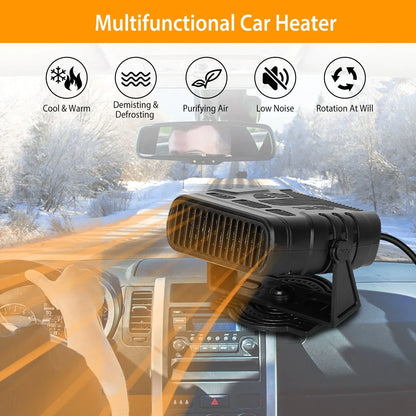 24V 200W Or 12V 120W Portable Car Heater Heating Fan 2 In 1 Defroster Demister Windshield Heater Automotive Cooling Fan - THE MILE MAKER DRIVER SHOP