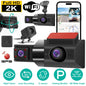 2K Car DVR 3 Channel Dash Cam Camcorder Camera Recorder With 140° Angle GPS WiFi Night Vision G-sensor Loop Recording Parking Monitor - THE MILE MAKER DRIVER SHOP