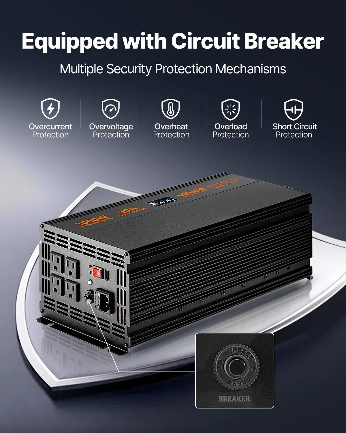 Sump Pump Battery Backup System 3000W LCD Auto Switches To Battery Inverter - THE MILE MAKER DRIVER SHOP