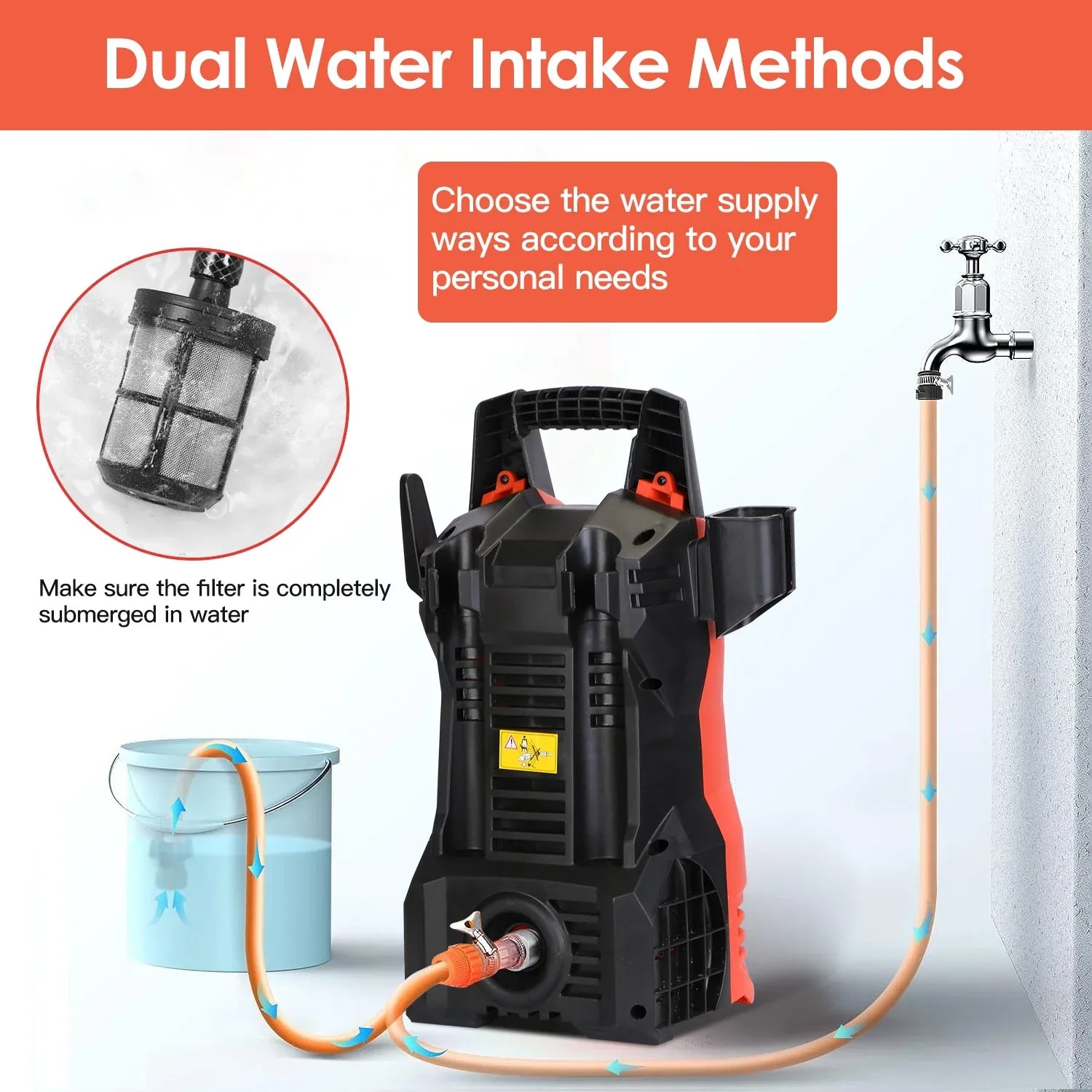 1Pc Electric High Pressure Washer 1740PSI Powerful Car Washer Pressure Cleaner With Adjustable Spray Nozzle Soap Dispenser IPX5 Waterproof For Patio Garden Driveway - THE MILE MAKER DRIVER SHOP