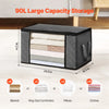 90L Large Storage Bags, 6 Pack Clothes Storage Bin, Foldable Closet Organizers Containers With Handle, Nov-woven Fabric Storage Bag For Clothing, Blanket, Comforter, Bed Sheet, Pillow Grey - THE MILE MAKER DRIVER SHOP