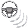 Carbon Fiber Steering Wheel Covers 3 Piece Clip On Steering Wheel Cover White - THE MILE MAKER DRIVER SHOP