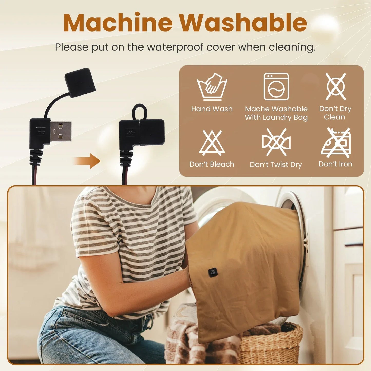 1Pc 79x24In USB Heated Shawl With Teasel Wearable Heating Blanket Electric Throw Wrap Indoor Outdoor With Zipper 3 Heating Levels Machine Washable For Outdoor Home Office - THE MILE MAKER DRIVER SHOP