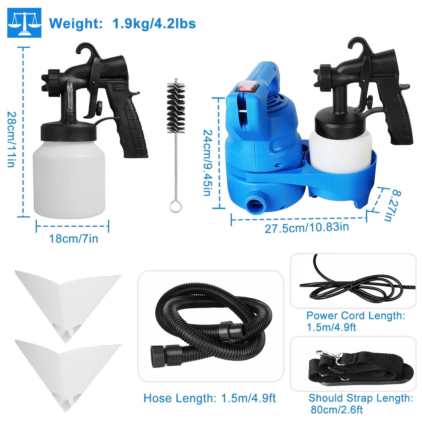 1Pc 800ML Paint Sprayer Painter 650W Oil Primer Water Paint Sprayer Machine - THE MILE MAKER DRIVER SHOP