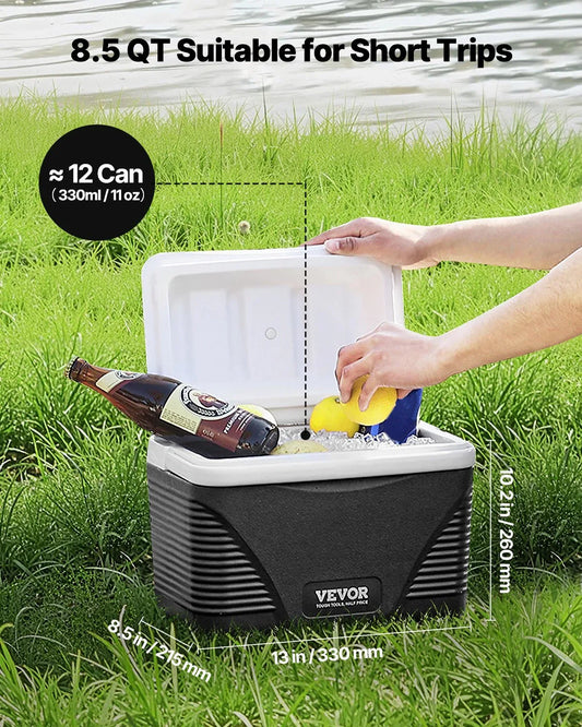 Portable Cooler 8.5 QT Insulated Hard Cooler 12 Can Capacity With Handles - THE MILE MAKER DRIVER SHOP