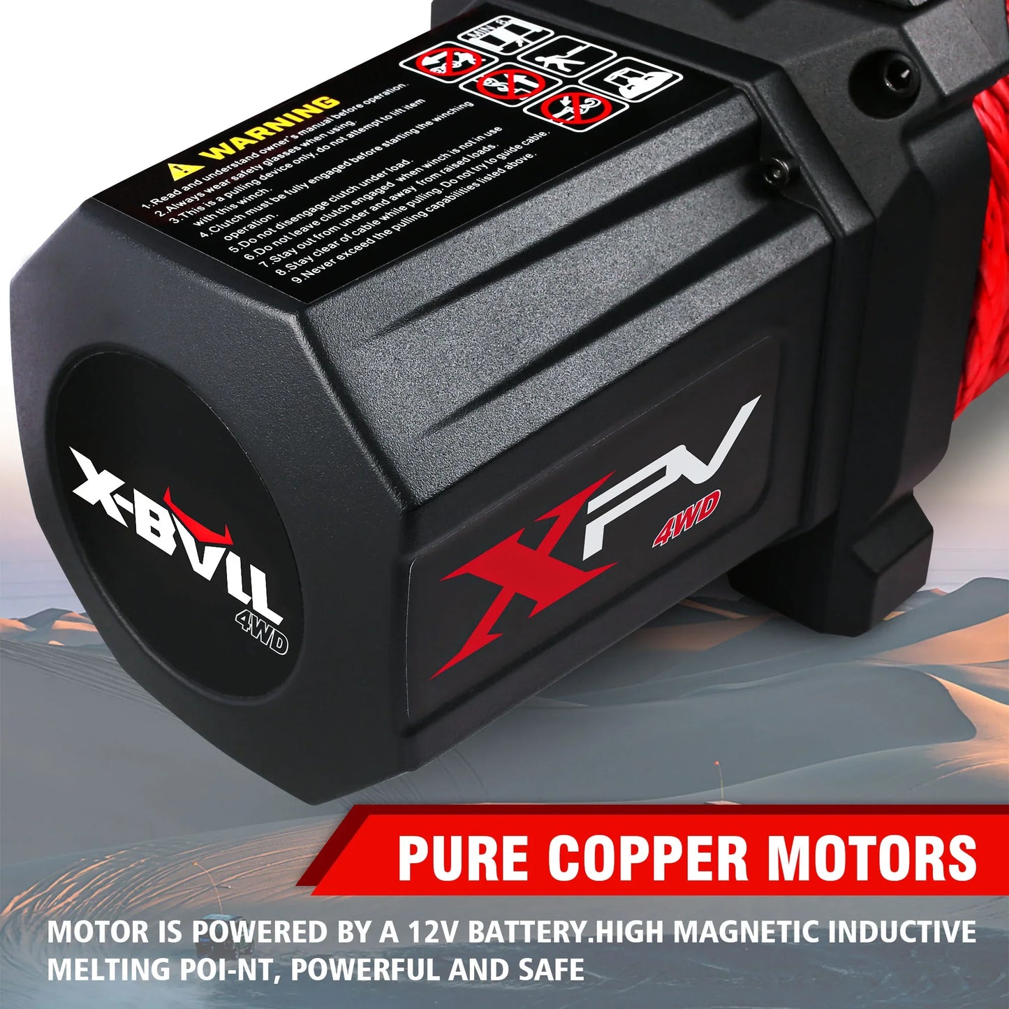 X-BULL Winch - 10000 Lbs BJ Load Capacity Electric Winch Kit - 12V Synthetic Rope Winch, Waterproof IP67 Electric Winch With Rope Fairlead With Wireless Handheld Remote Control And Wired Control Recov - THE MILE MAKER DRIVER SHOP