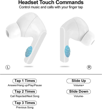 Wireless Earbuds, 5.4 Bluetooth Headphones With Touch Screen Ear Buds, ANC ENC Noise Cancelling Earbuds Headphones With Microphone, Wireless Bluetooth In Ear Earphones For Android IOS Phones - THE MILE MAKER DRIVER SHOP