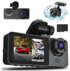 3 Channel Dash Cam, 1080P Dash Cam Front And Rear Inside, Three Way Dash Camera For Cars, Car Camera With 32GB Card, 24H Parking Mode, Loop Recording, Super Night Vision - THE MILE MAKER DRIVER SHOP