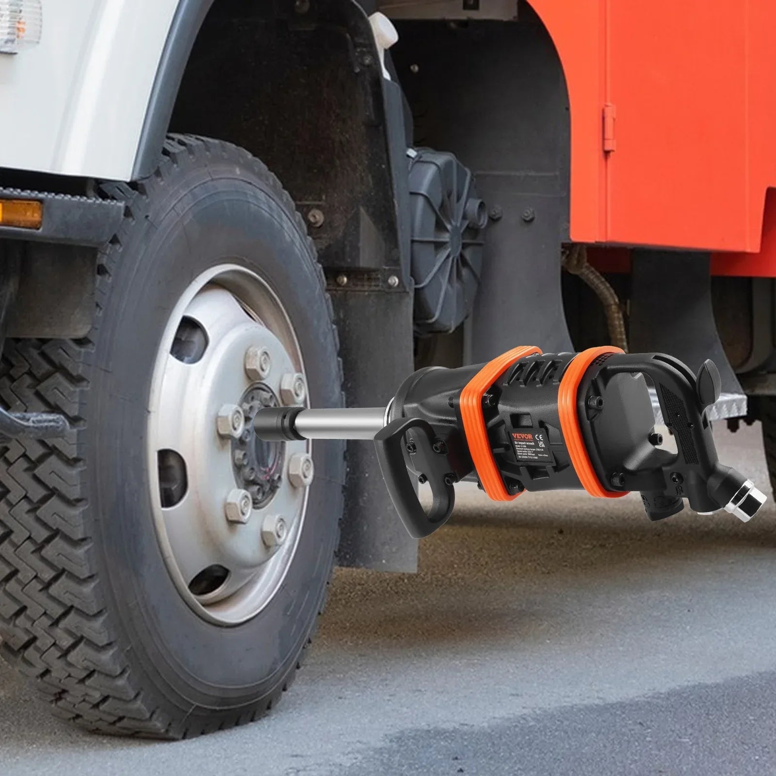 VEVOR 1 Inch Air Impact Wrench, Up To 5175 Ft-lbs Beast Reverse Torque Output Pneumatic Impact Gun 8 Inch Extended Anvil For Repairs And Maintenance Of Heavy Duty Machinery Semi-Truck Bus - THE MILE MAKER DRIVER SHOP