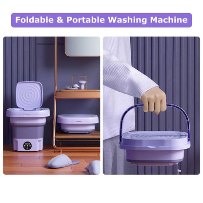 1Pc Portable Washing Machine Foldable Laundry Machine With Detachable Drain Basket 3 Modes Electric Clothes Washer For Underwear Socks Towels Baby Clothes - THE MILE MAKER DRIVER SHOP