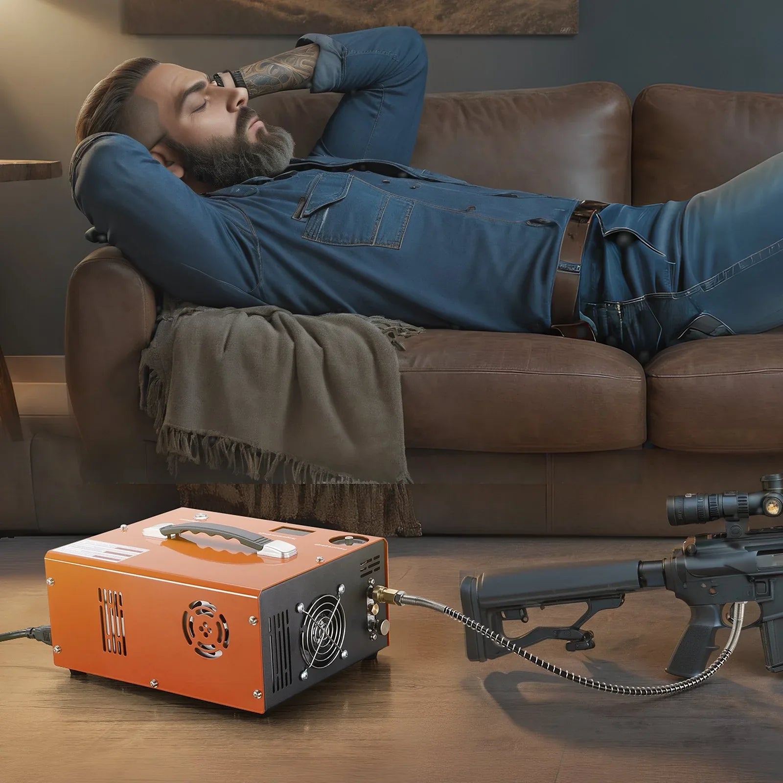 PCP Air Compressor, 4500PSI Portable PCP Compressor With Built-in Converter, Auto-Stop, Oil Water-Free CompressorPump - THE MILE MAKER DRIVER SHOP